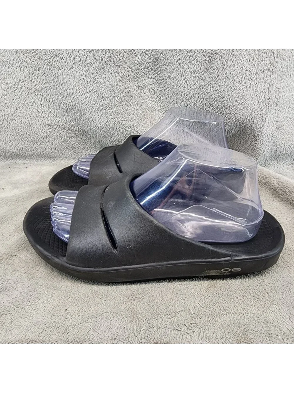Oofos Shoes Mens 7 Womens 9 Ooaah Black Synthetic Recovery Sandals *Read*